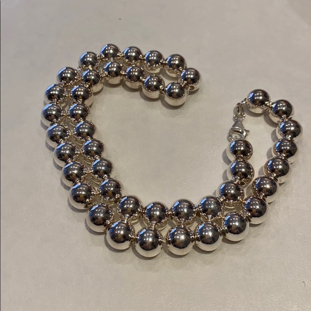 Sterling silver beaded necklace